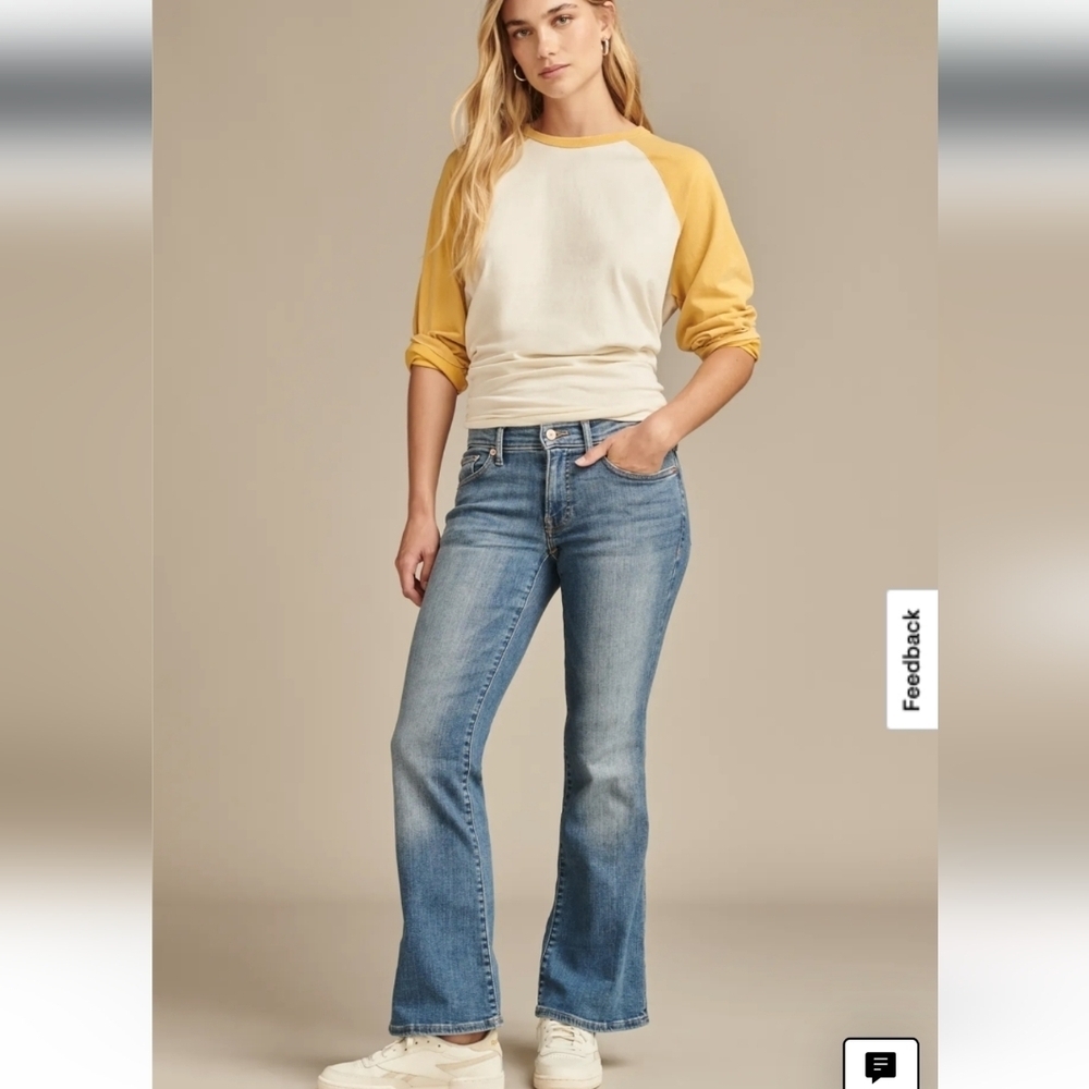 Lucky Brand Sweet Mid Rise Flare Jeans 10/30 Stretch Bootcut Y2K Denim